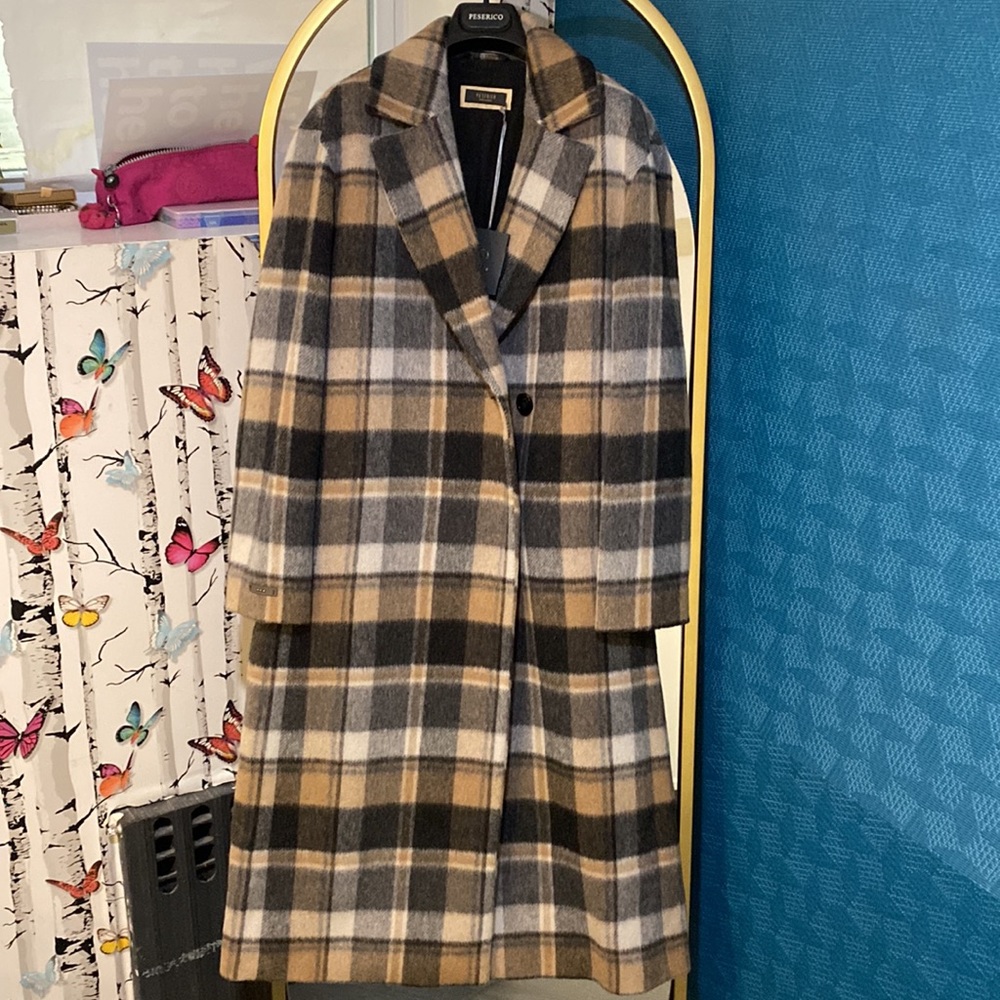 Wool plaid coat